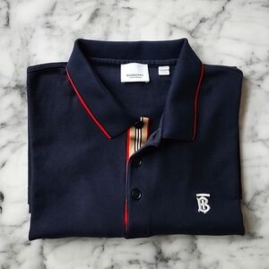 XXXL 100%Cotton Navy Blue Burberry Polo Shirt